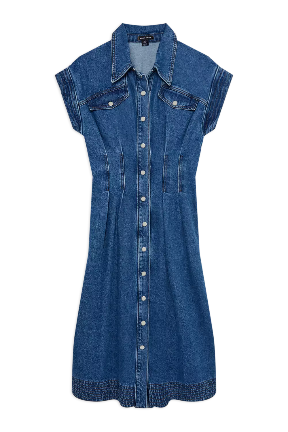 Denim Button Through Darted Waist Maxi Shirt Dress | Karen